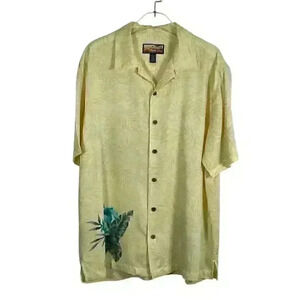 Havana Jack Cafe Men's Yellow Hawiaan Camp Shirt SIZE-XL